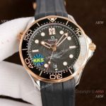 Copy Omega Diver 300m James Bond Limited Edition Watch Rose Gold Rubber Strap